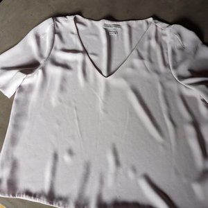 Aritzia White V-Neck Blouse